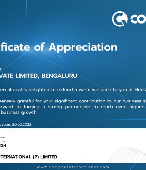 compaq certificate of appreciation